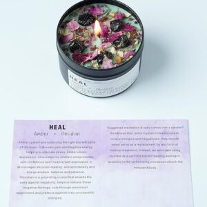 Obsidian Crystal Stone Energy Candle